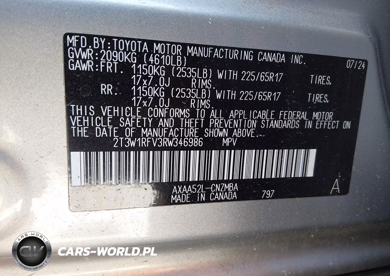 2024 Toyota Rav4 Xle VIN:2T3W1RFV3RW346986 - 9