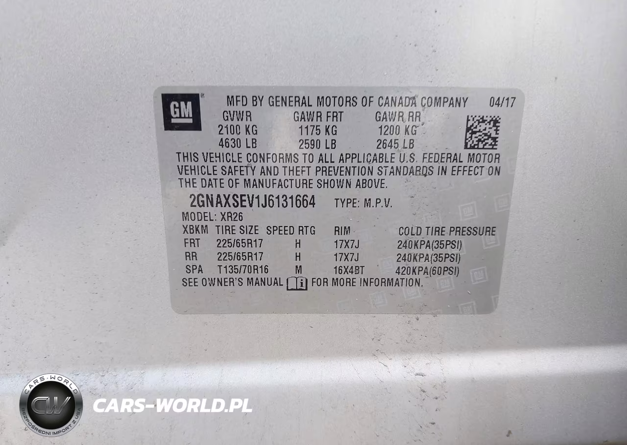 2018 Chevrolet Equinox Lt VIN:2GNAXSEV1J6131664 - 9