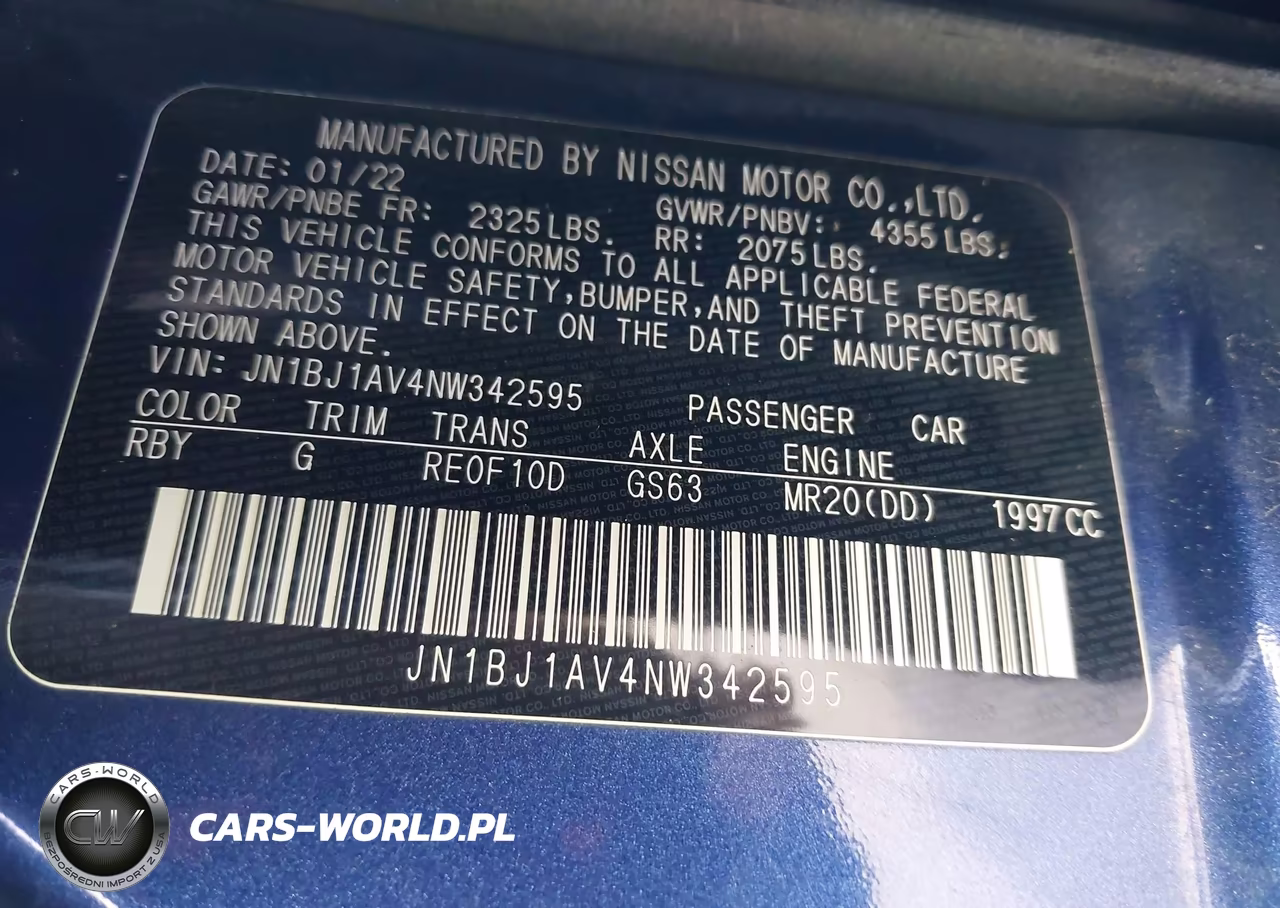 2022 Nissan Rogue Sport S Fwd Xtronic Cvt VIN:JN1BJ1AV4NW342595 - 9