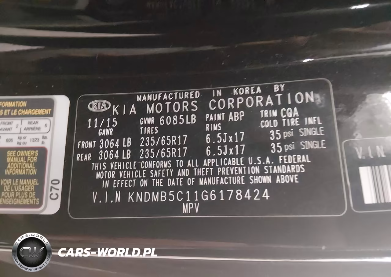 2016 Kia Sedona Lx VIN:KNDMB5C11G6178424 - 9