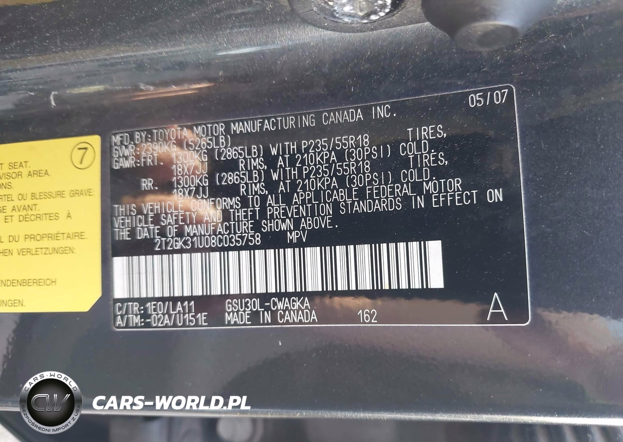 2008 Lexus Rx 350 VIN:2T2GK31U08C035758 - 9