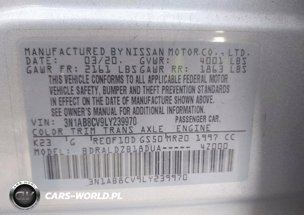 2020 Nissan Sentra Sv Xtronic Cvt VIN:3N1AB8CV9LY239970 - 9