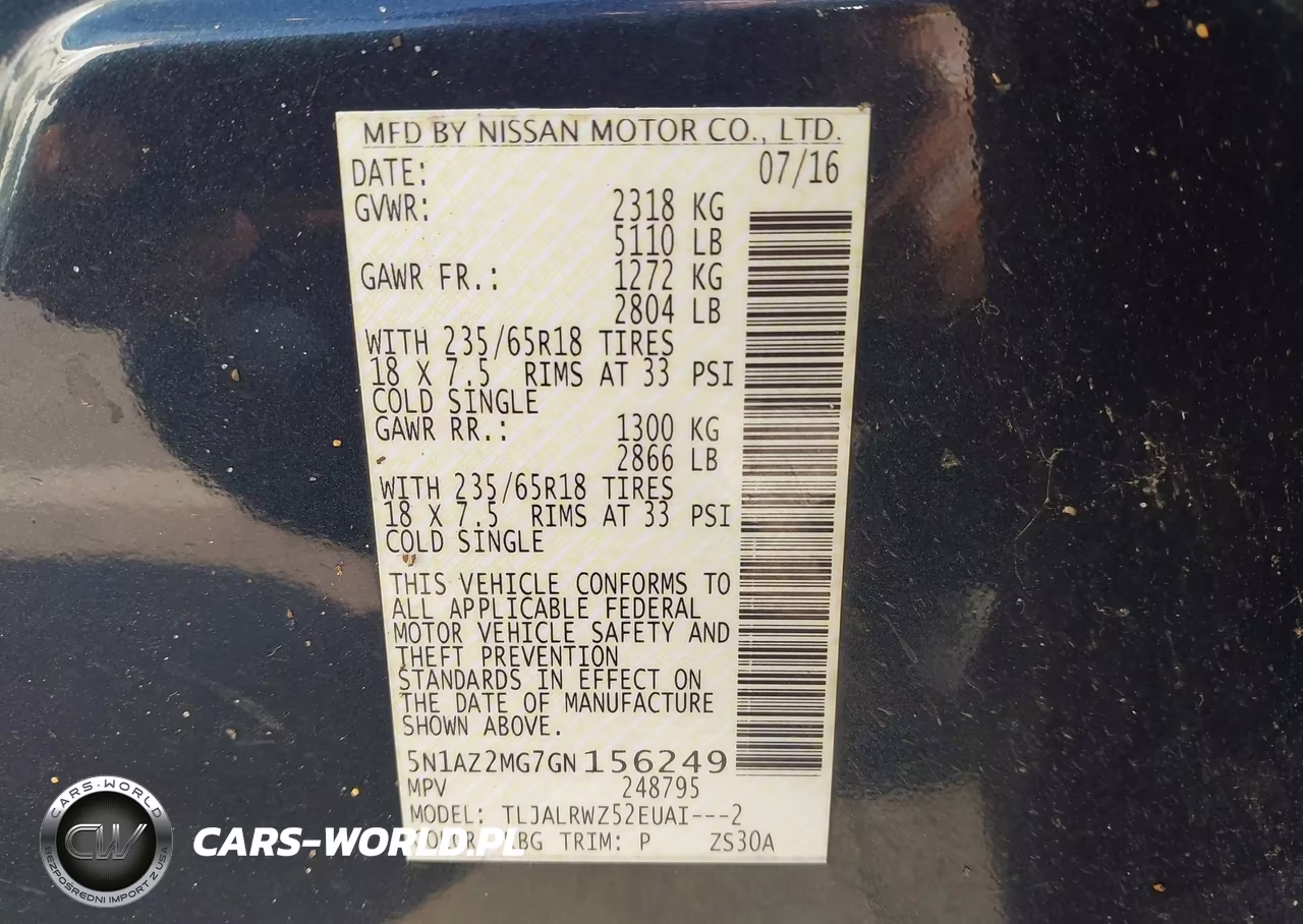 2016 Nissan Murano Sl VIN:5N1AZ2MG7GN156249 - 9