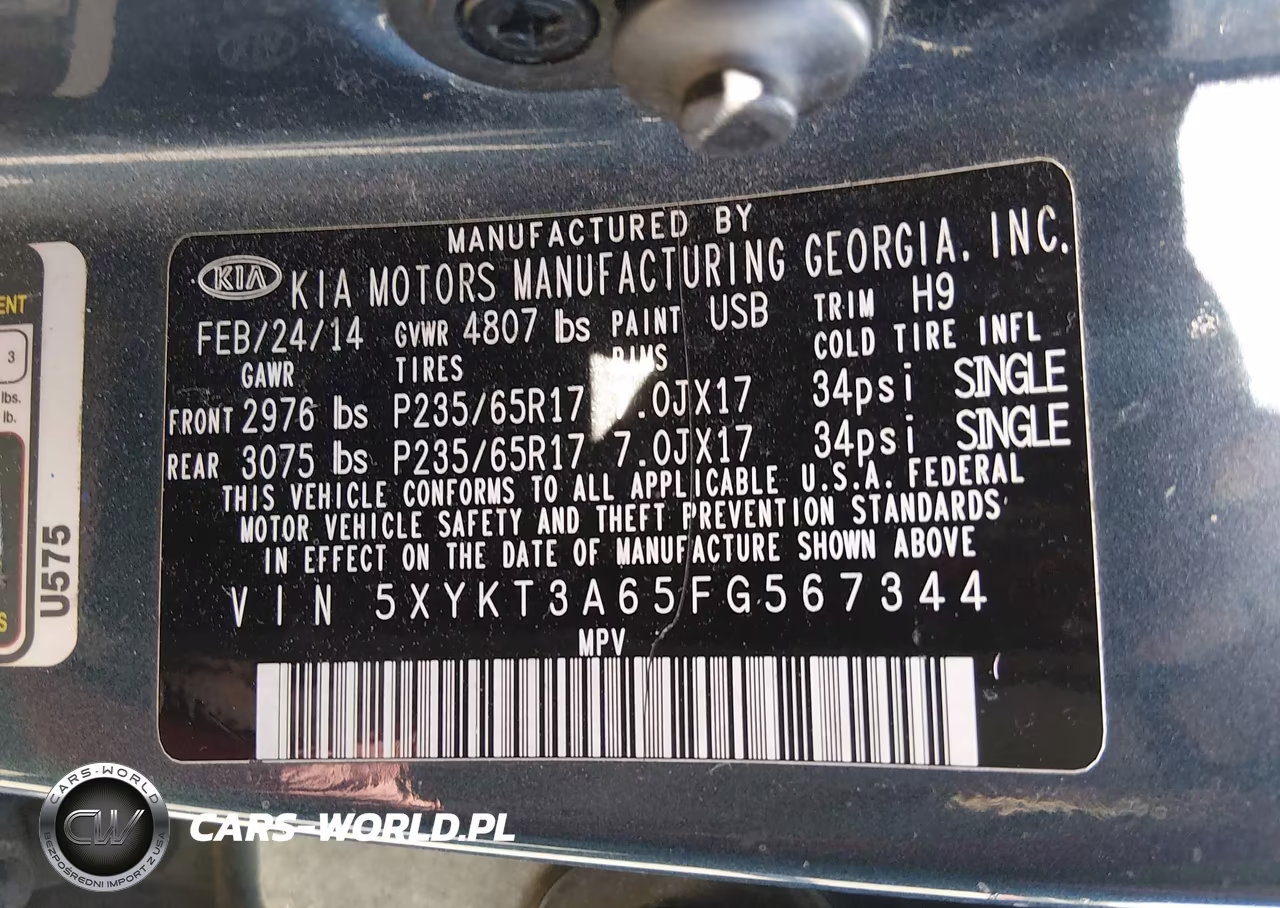 2015 Kia Sorento Lx VIN:5XYKT3A65FG567344 - 9