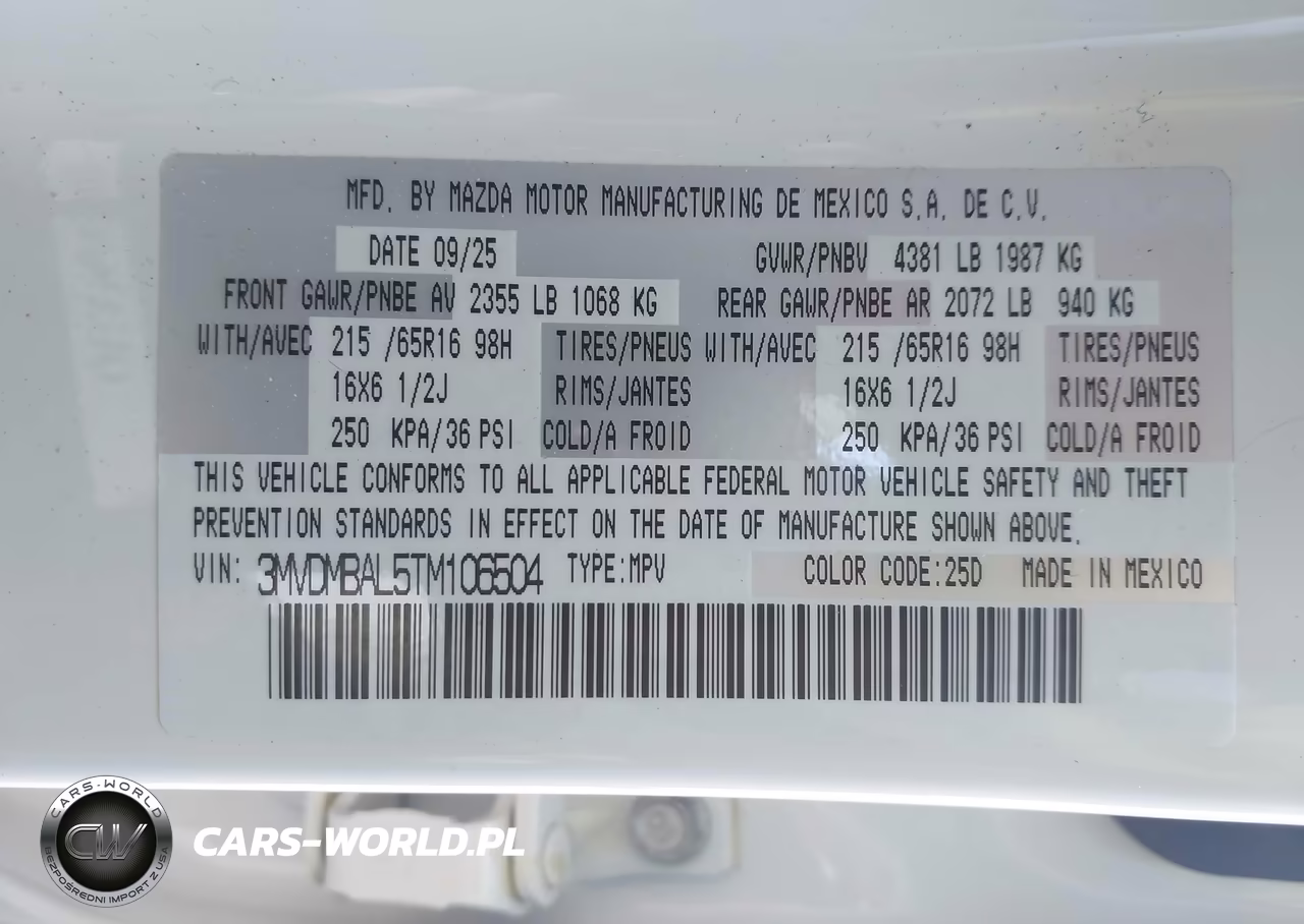 2026 Mazda Cx-30 2.5 S VIN:3MVDMBAL5TM106504 - 9