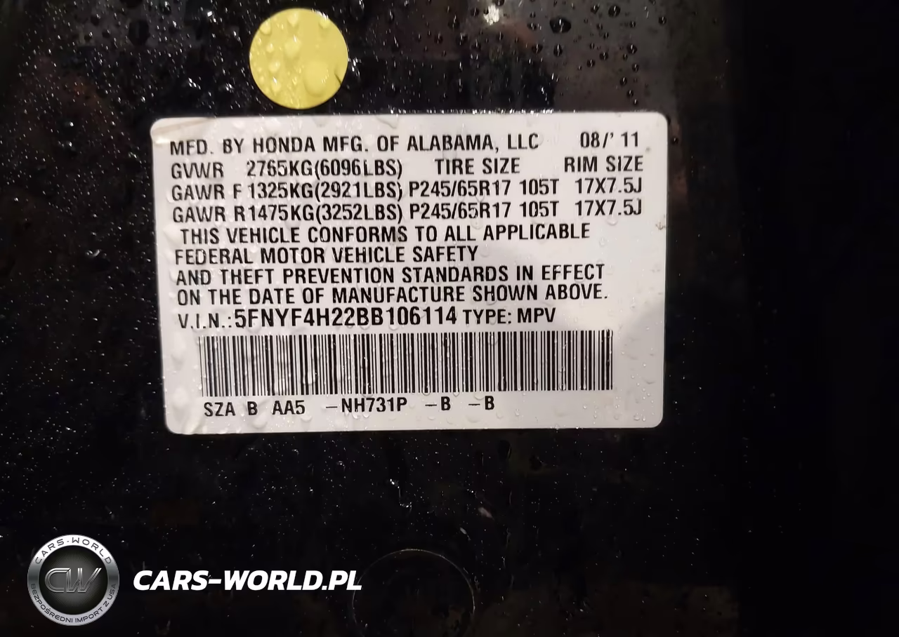 2011 Honda Pilot Lx VIN:5FNYF4H22BB106114 - 9