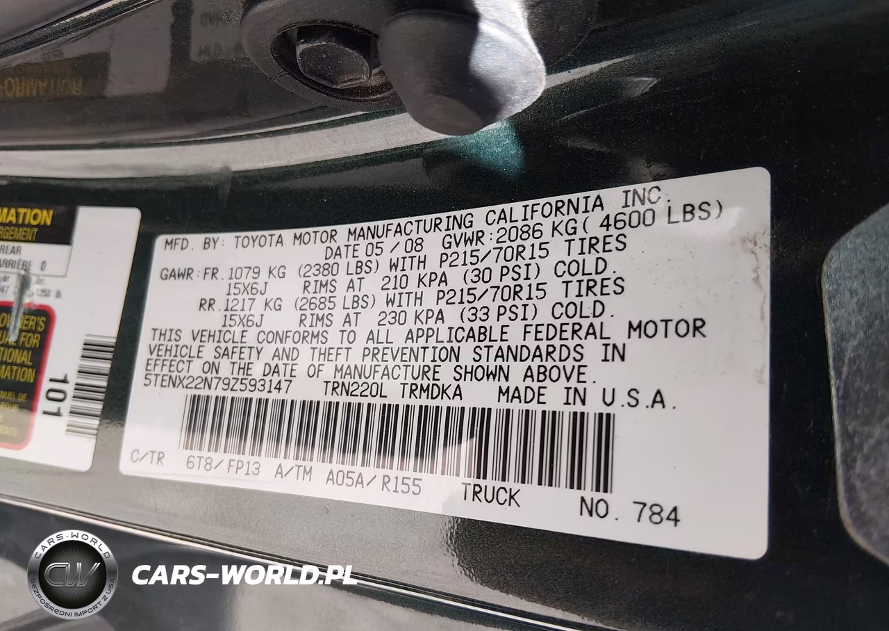 2009 Toyota Tacoma VIN:5TENX22N79Z593147 - 9
