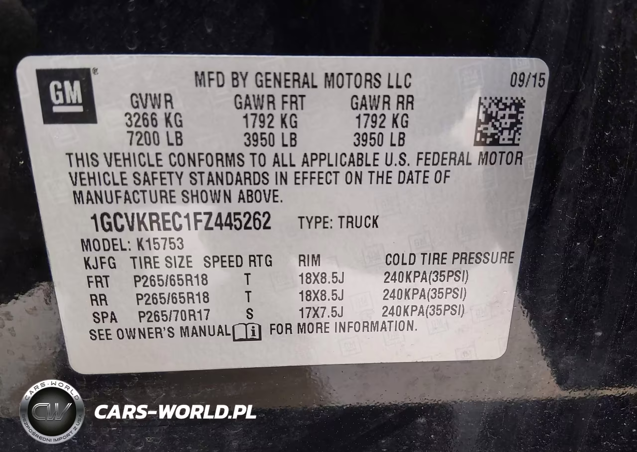 2015 Chevrolet Silverado 1500 1Lt VIN:1GCVKREC1FZ445262 - 9