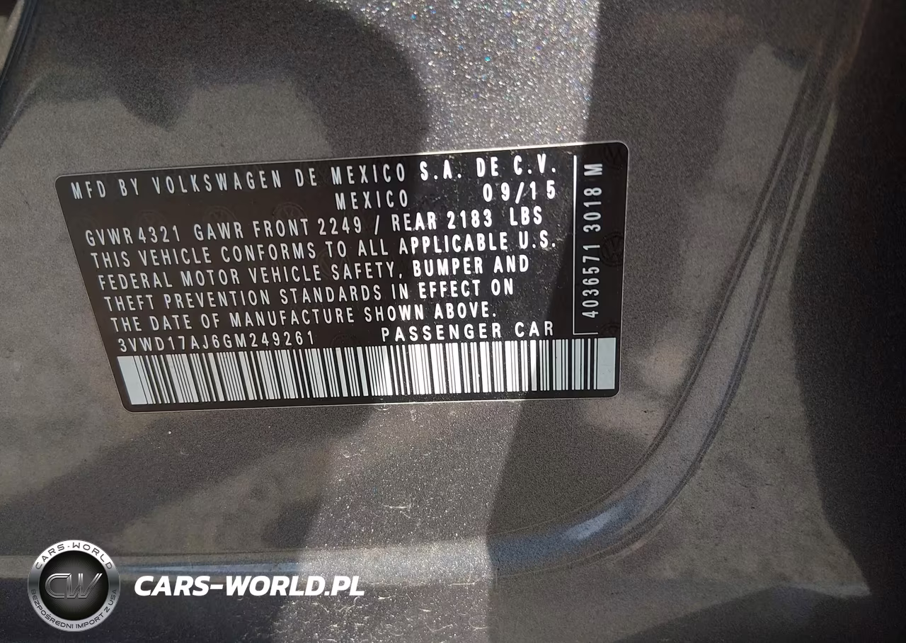 2016 Volkswagen Jetta 1.8T Sport VIN:3VWD17AJ6GM249261 - 9