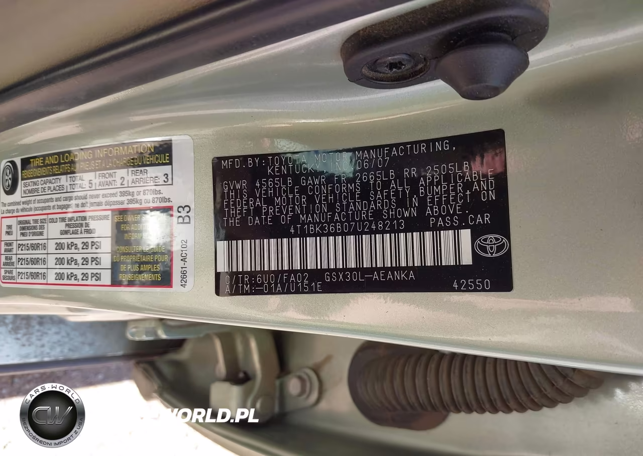 2007 Toyota Avalon Xl VIN:4T1BK36B07U248213 - 9