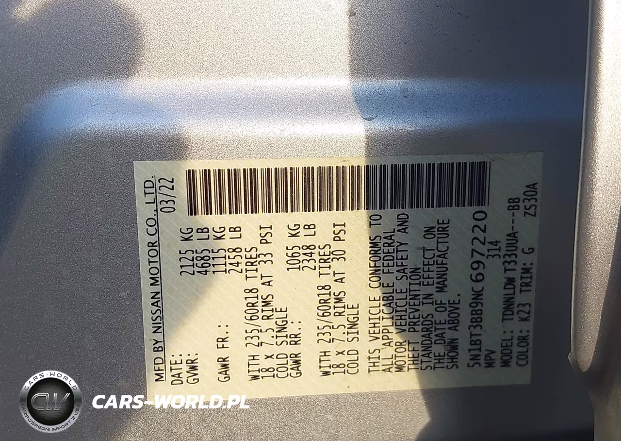 2022 Nissan Rogue Sv Intelligent Awd VIN:5N1BT3BB9NC697220 - 9