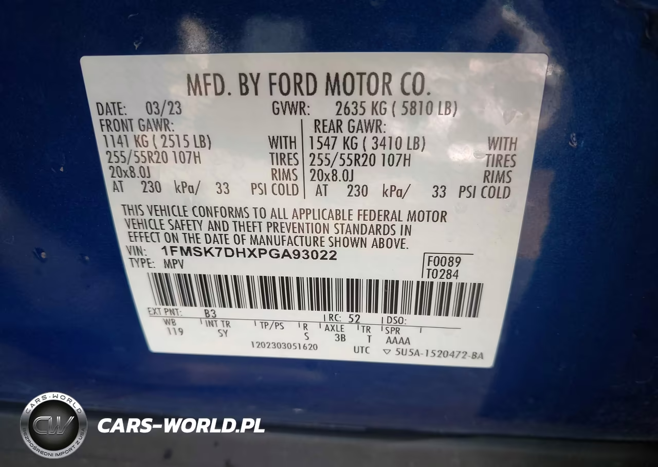 2023 Ford Explorer Xlt VIN:1FMSK7DHXPGA93022 - 9