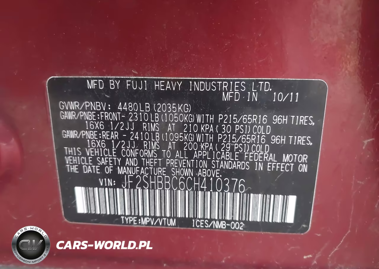 2012 Subaru Forester 2.5X VIN:JF2SHBBC6CH410376 - 9