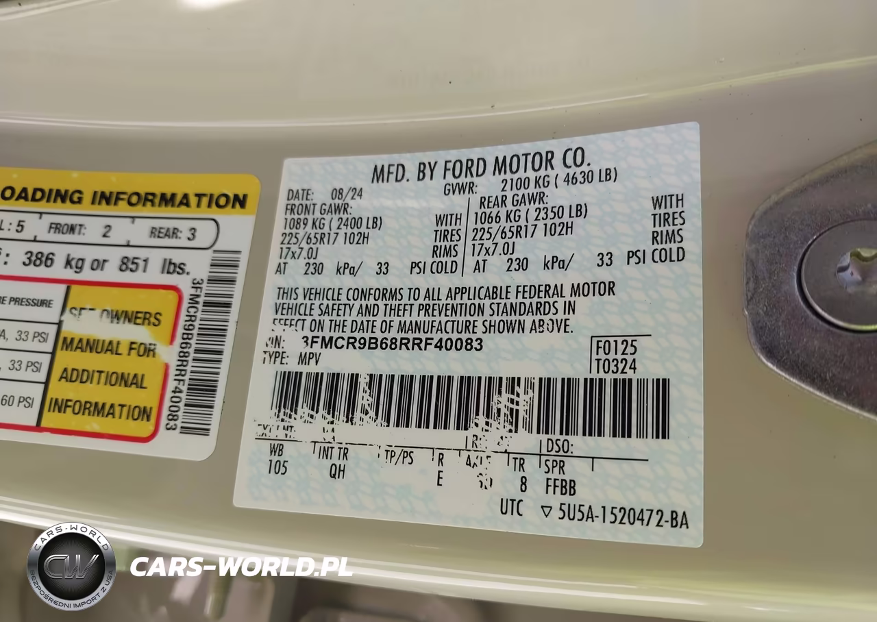 2024 Ford Bronco Sport Big Bend VIN:3FMCR9B68RRF40083 - 9