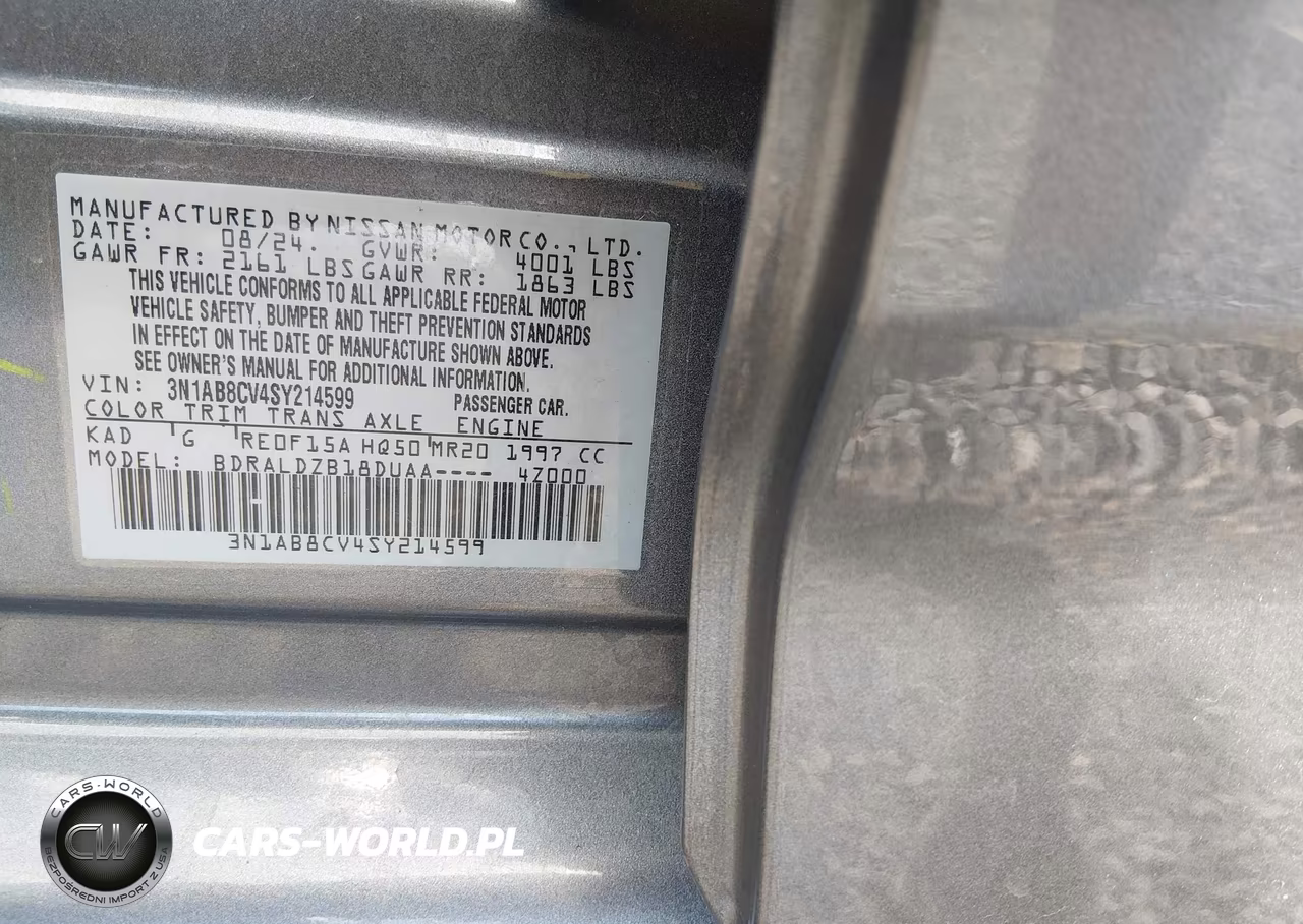 2025 Nissan Sentra Sv VIN:3N1AB8CV4SY214599 - 9