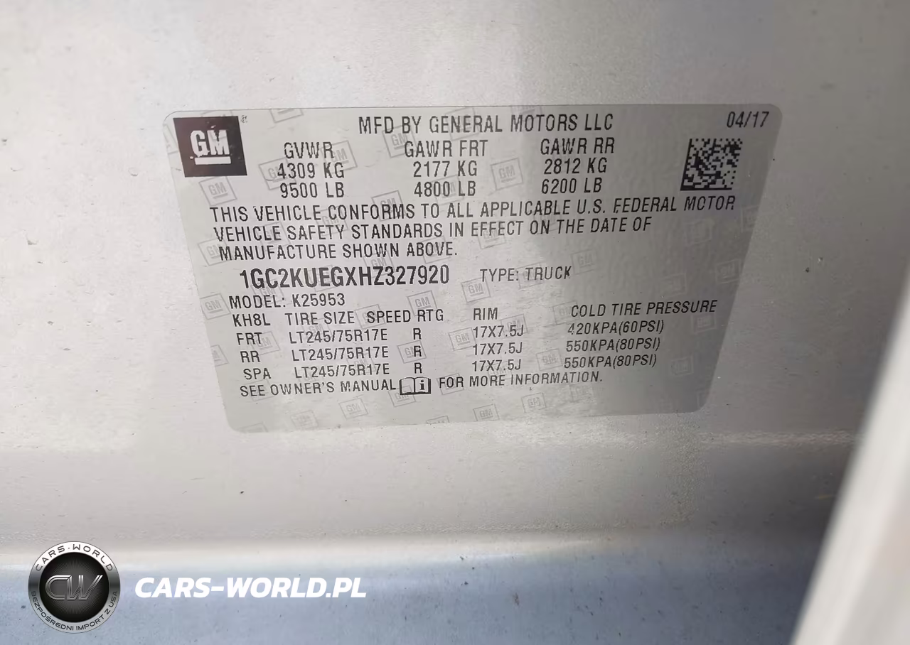 2017 Chevrolet Silverado 2500Hd Wt VIN:1GC2KUEGXHZ327920 - 9
