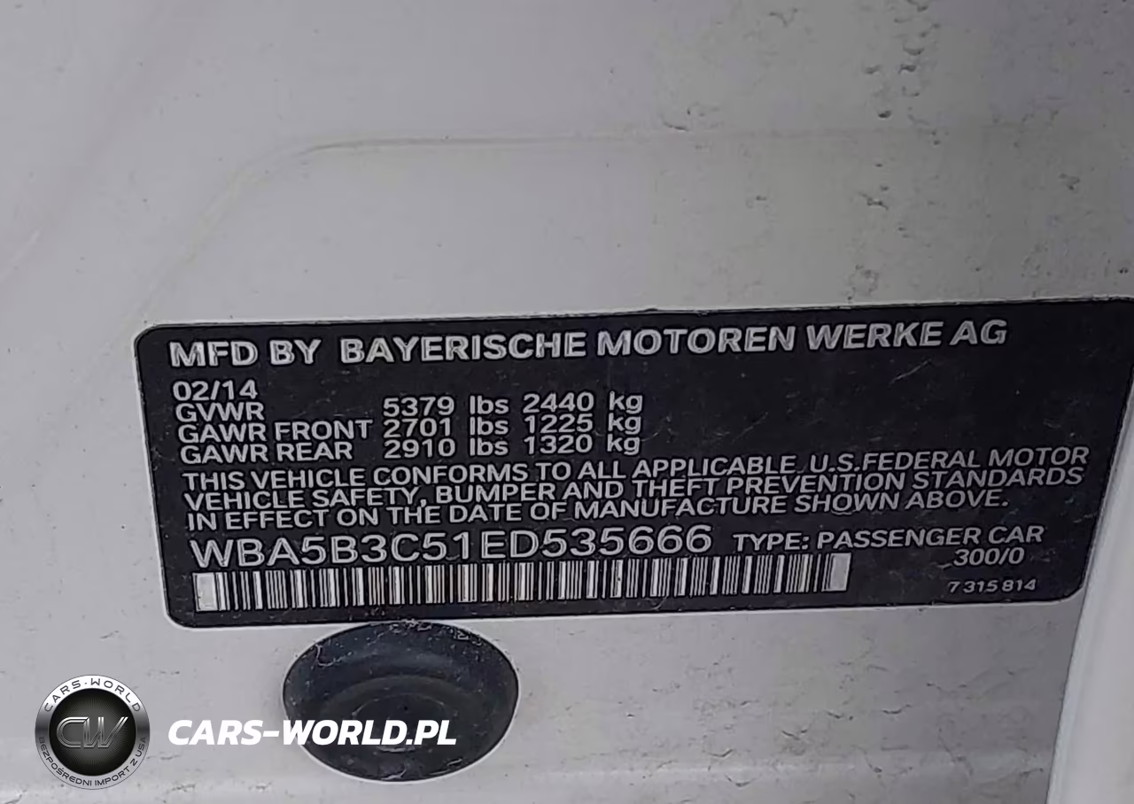 2014 BMW 535I xDrive VIN:WBA5B3C51ED535666 - 9