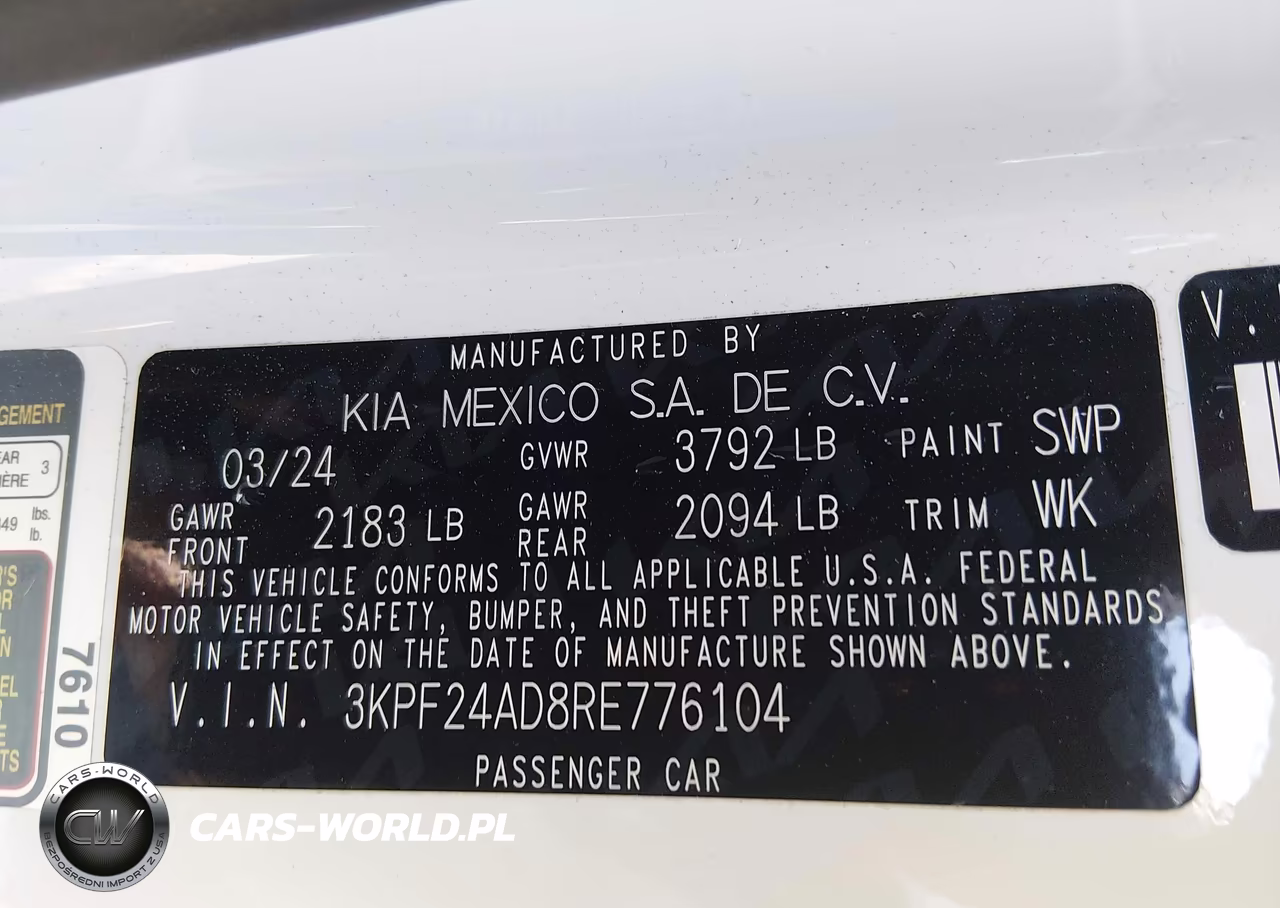 2024 Kia Forte Lxs VIN:3KPF24AD8RE776104 - 9