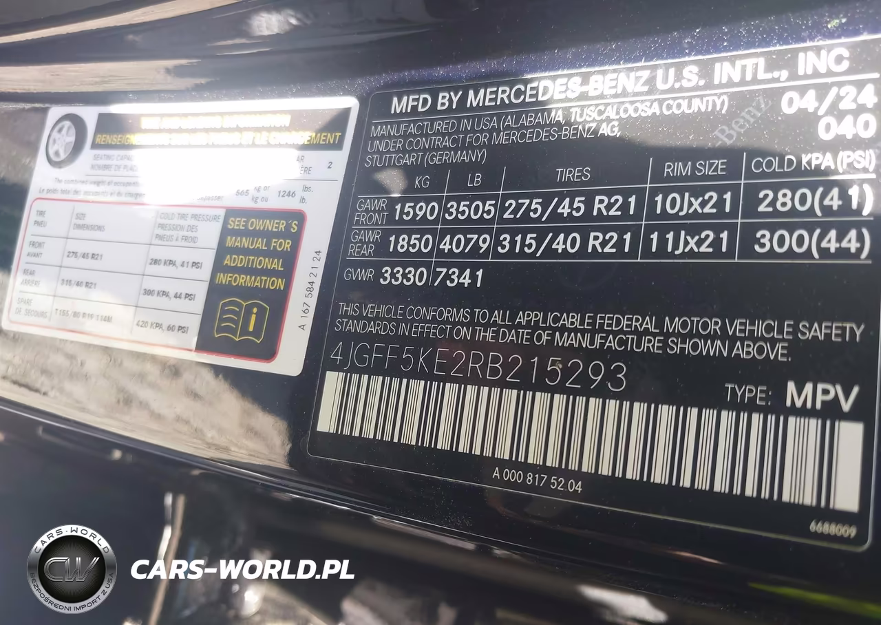 2024 Mercedes-Benz Gls 450 4Matic VIN:4JGFF5KE2RB215293 - 9