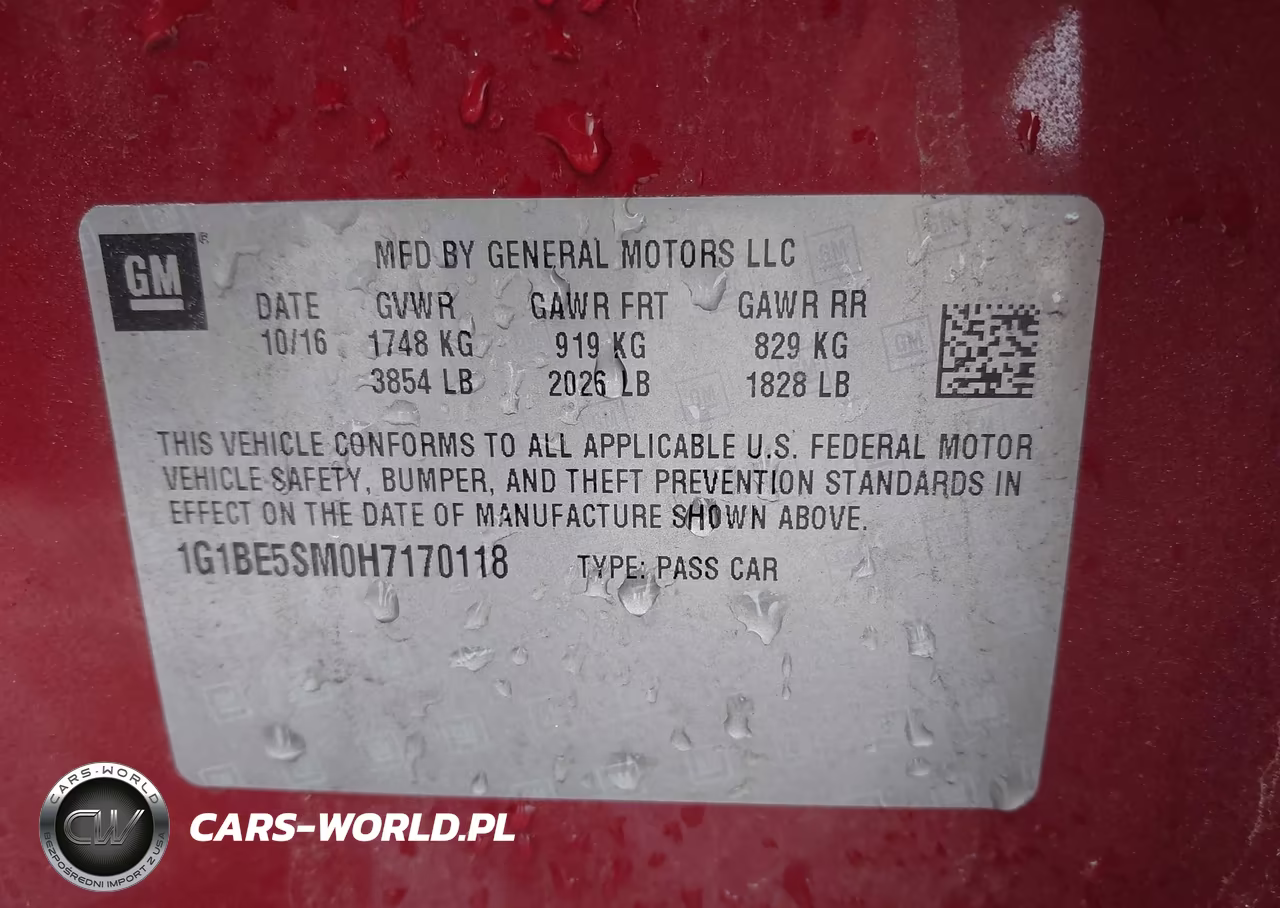 2017 Chevrolet Cruze Lt Auto VIN:1G1BE5SM0H7170118 - 9