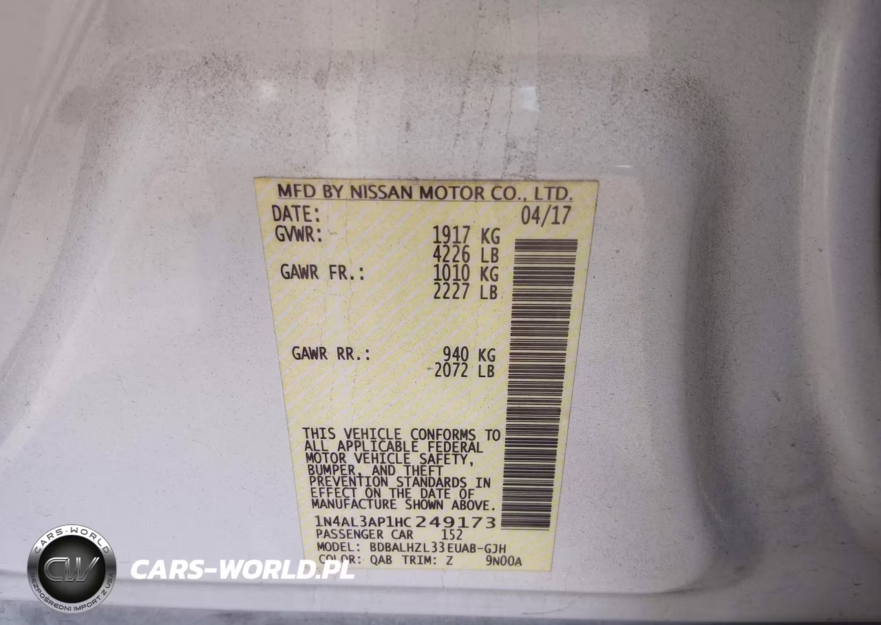 2017 Nissan Altima 2.5 Sr VIN:1N4AL3AP1HC249173 - 9