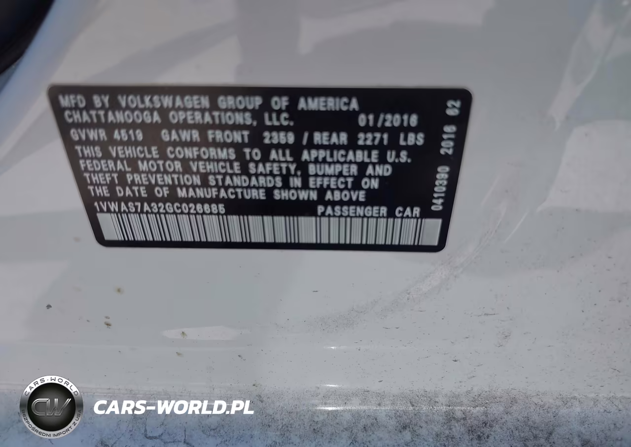 2016 Volkswagen Passat 1.8T S VIN:1VWAS7A32GC026685 - 9