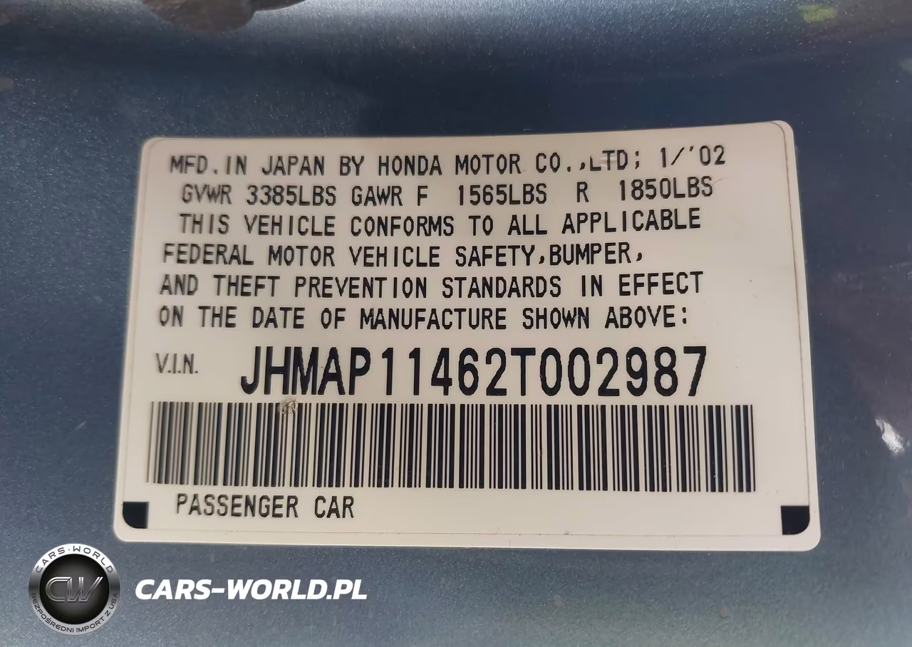 2002 Honda S2000 VIN:JHMAP11462T002987 - 9
