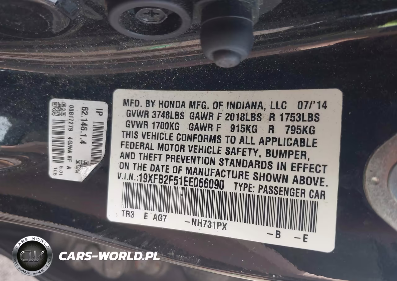 2014 Honda Civic Lx VIN:19XFB2F51EE066090 - 9