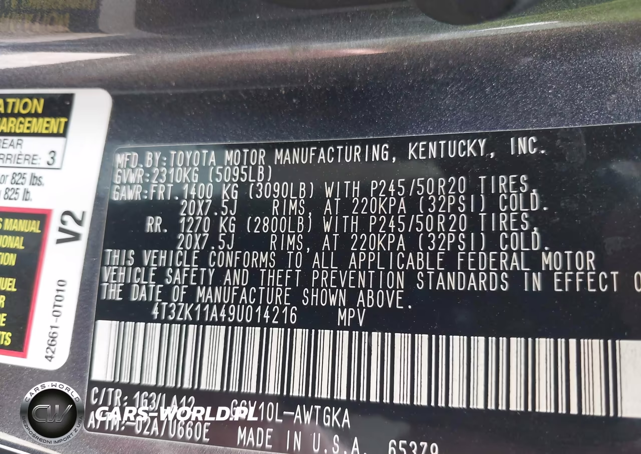 2009 Toyota Venza Base V6 VIN:4T3ZK11A49U014216 - 9