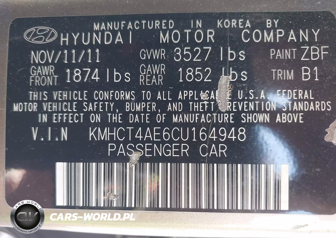 2012 Hyundai Accent Gls VIN:KMHCT4AE6CU164948 - 9