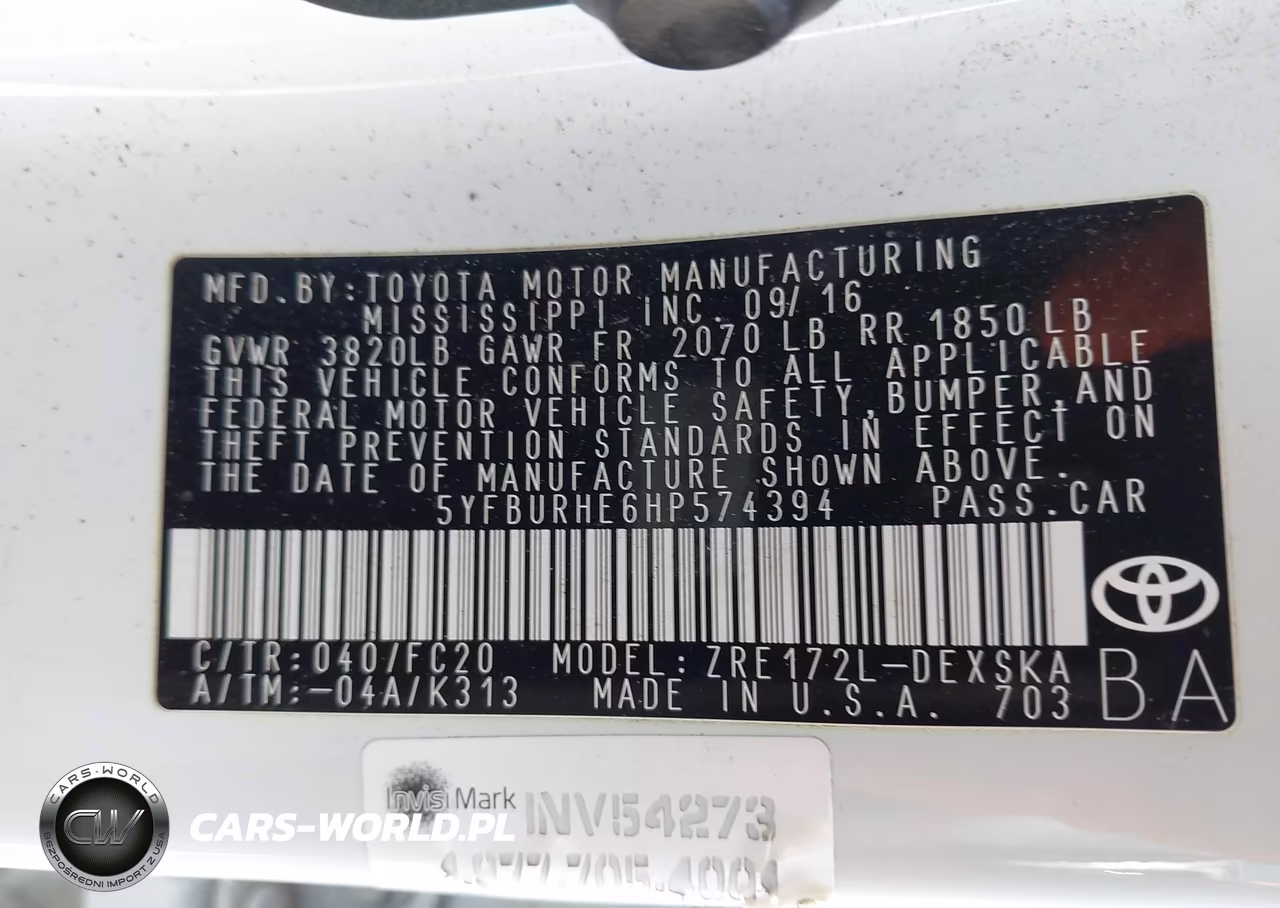 2017 Toyota Corolla Se VIN:5YFBURHE6HP574394 - 9