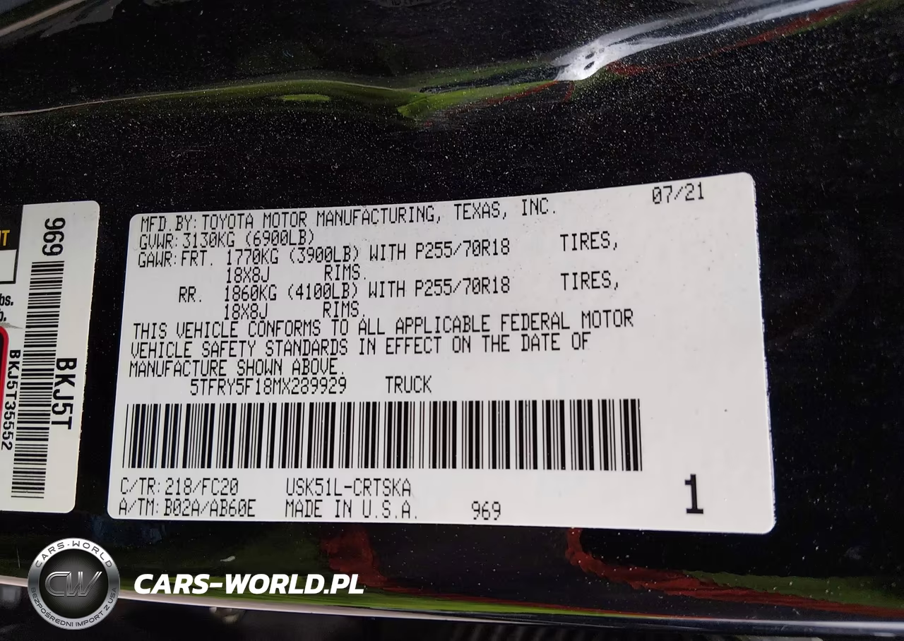 2021 Toyota Tundra Sr5 VIN:5TFRY5F18MX289929 - 9