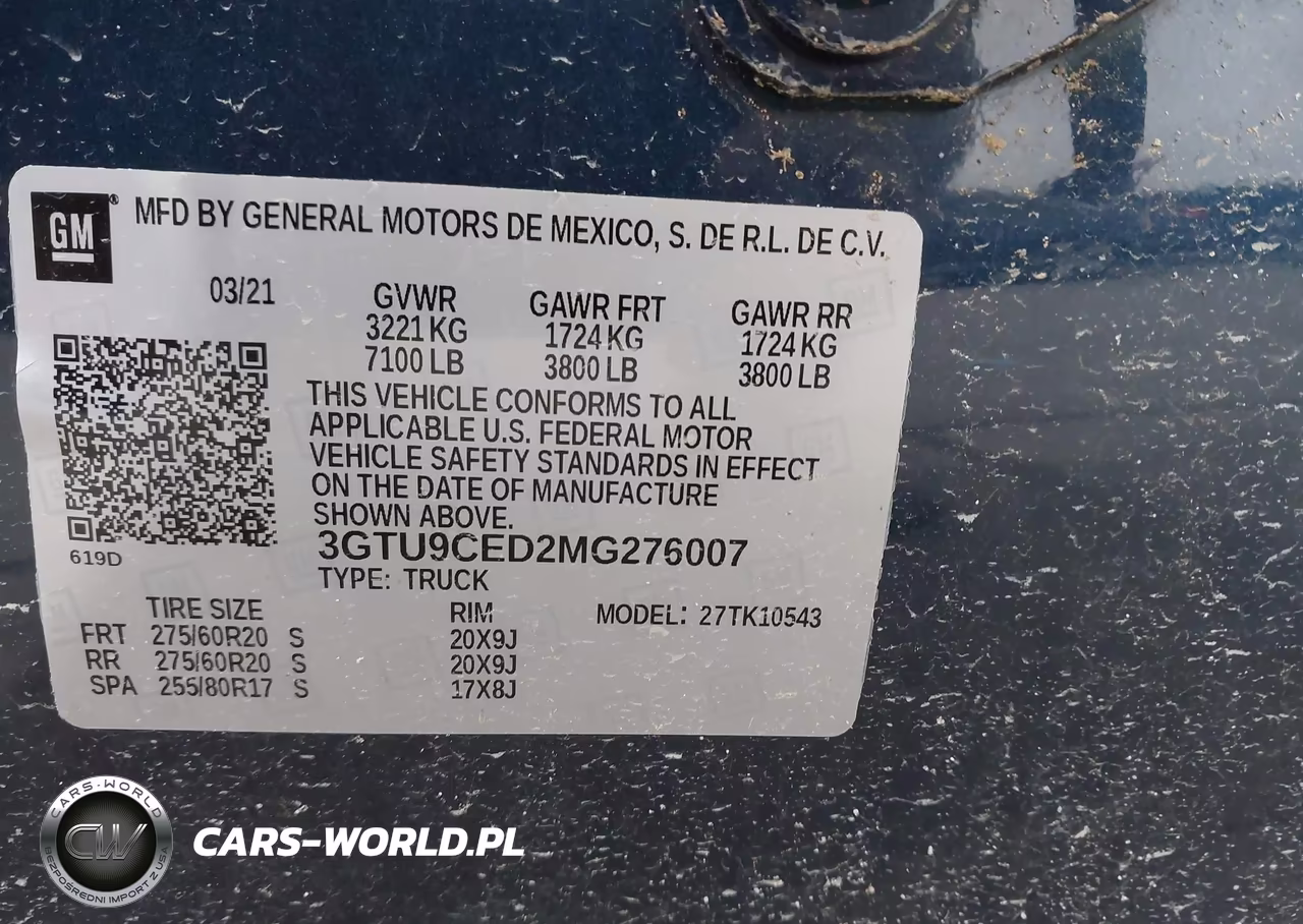 2021 GMC Sierra 1500 4Wd Short Box Elevation VIN:3GTU9CED2MG276007 - 9
