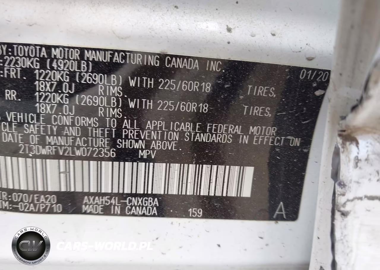 2020 Toyota Rav4 Hybrid Limited VIN:2T3DWRFV2LW072356 - 9