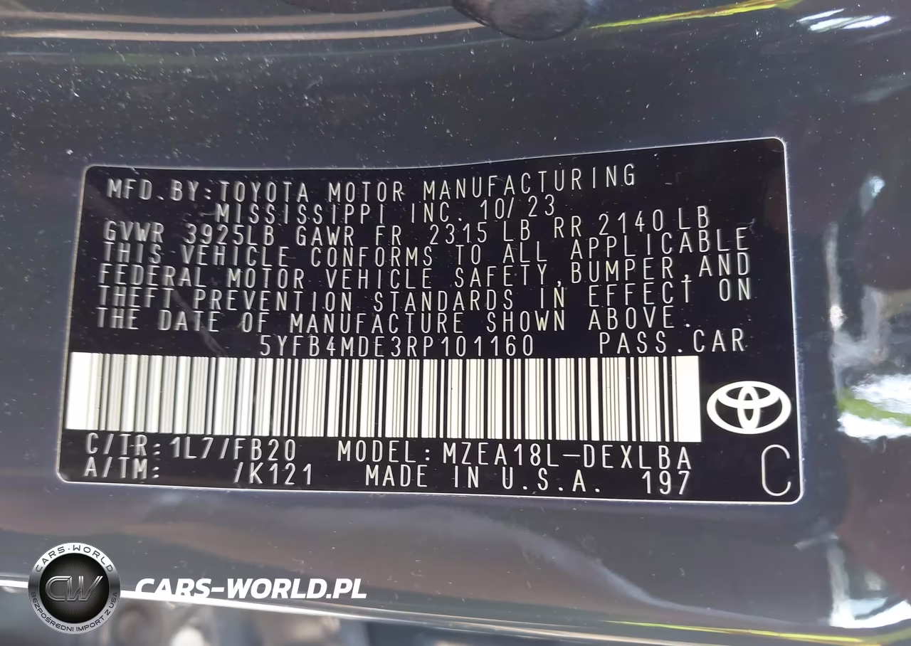 2024 Toyota Corolla Le VIN:5YFB4MDE3RP101160 - 9