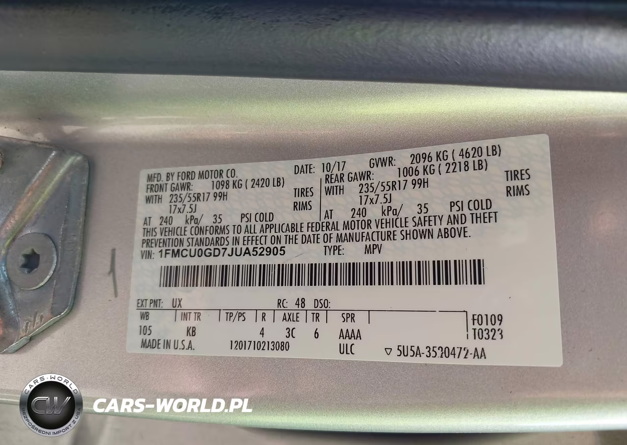 2018 Ford Escape Se VIN:1FMCU0GD7JUA52905 - 9