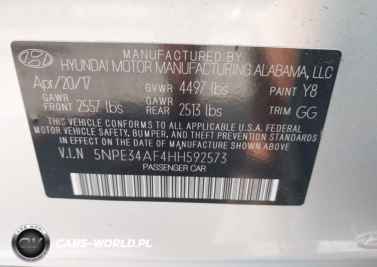 2017 Hyundai Sonata Sport VIN:5NPE34AF4HH592573 - 9