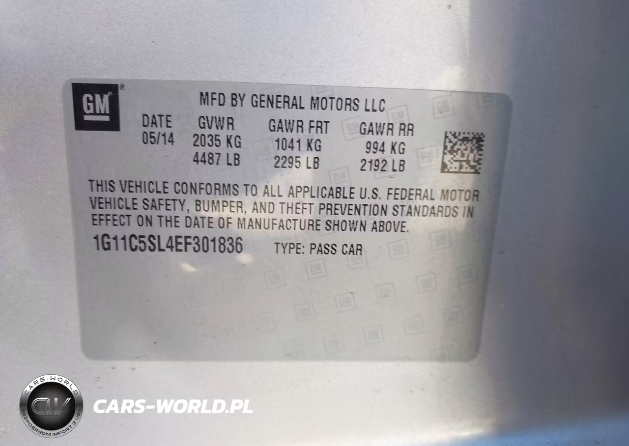 2014 Chevrolet Malibu 1Lt VIN:1G11C5SL4EF301836 - 9