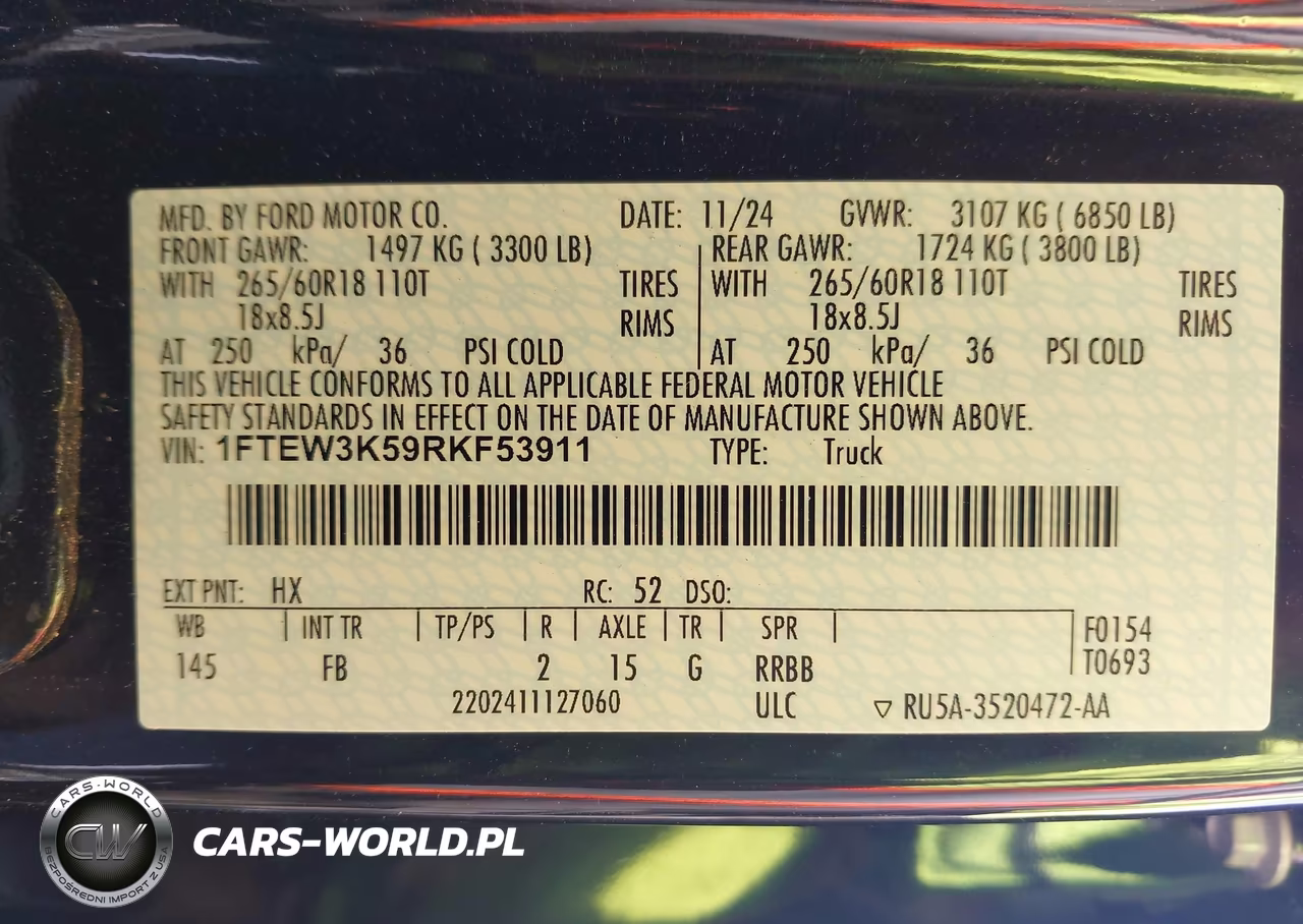 2024 Ford F-150 Xlt VIN:1FTEW3K59RKF53911 - 9