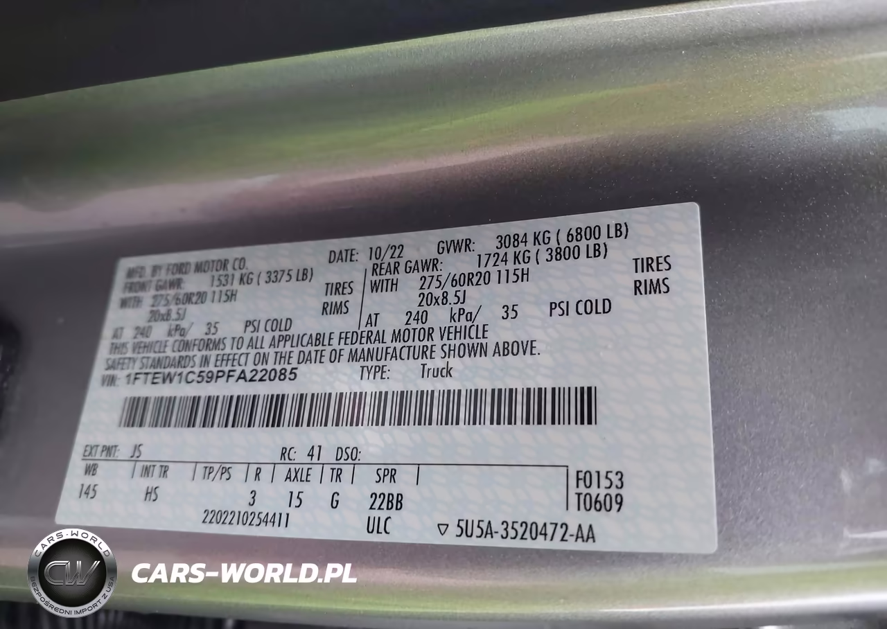2023 Ford F-150 Lariat VIN:1FTEW1C59PFA22085 - 9