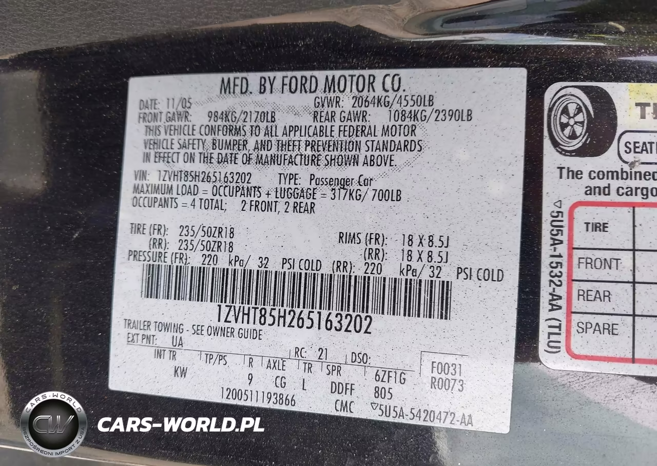 2006 Ford Mustang Gt VIN:1ZVHT85H265163202 - 9