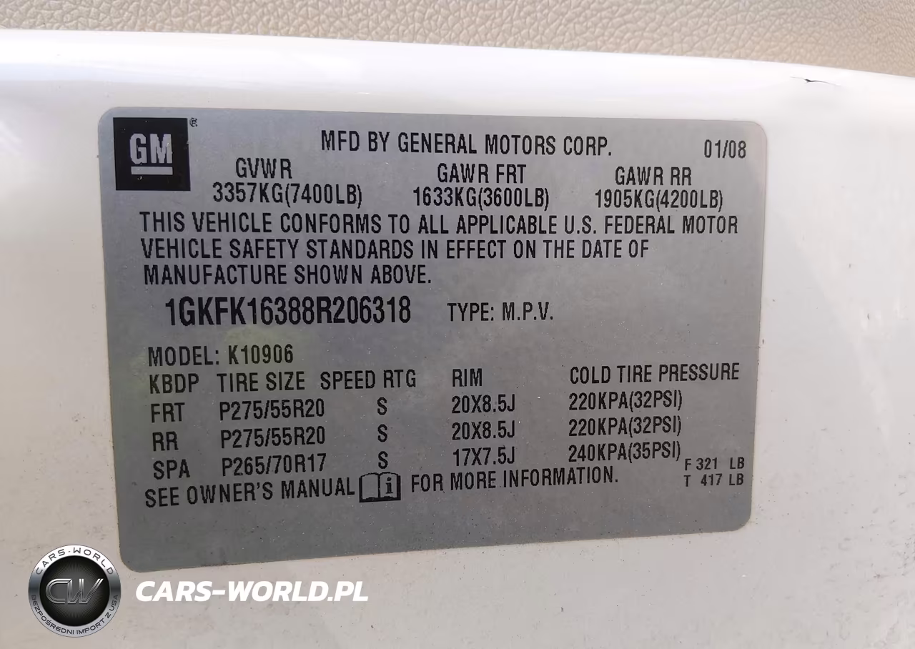 2008 GMC Yukon Xl 1500 Slt VIN:1GKFK16388R206318 - 9