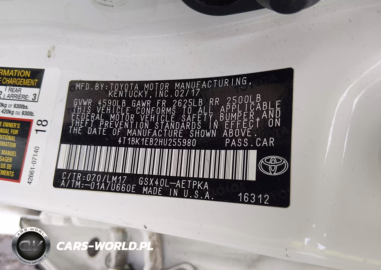 2017 Toyota Avalon Limited VIN:4T1BK1EB2HU255980 - 9