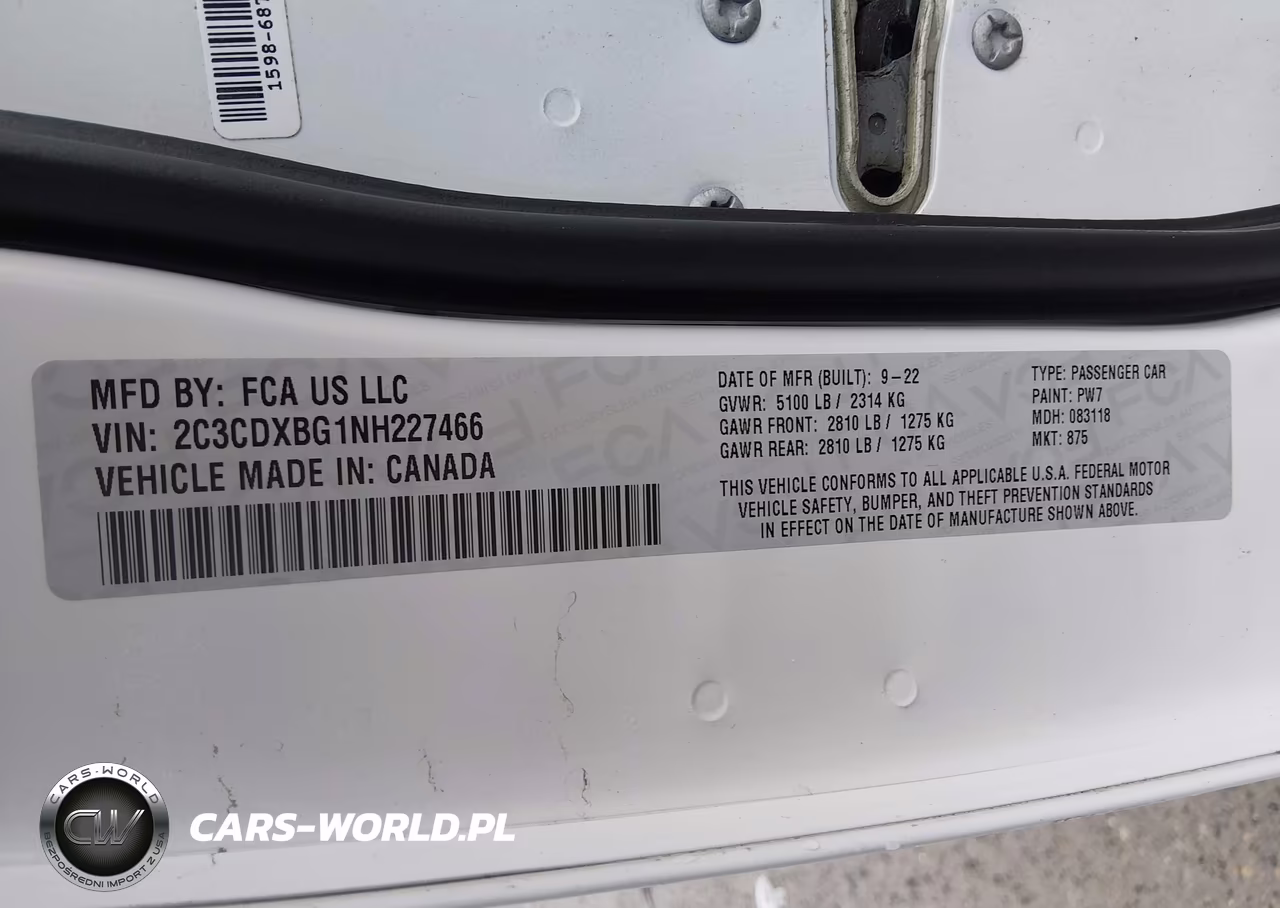 2022 Dodge Charger Sxt Rwd VIN:2C3CDXBG1NH227466 - 9