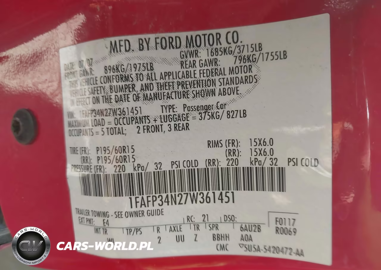 2007 Ford Focus S-Se-Ses VIN:1FAFP34N27W361451 - 9