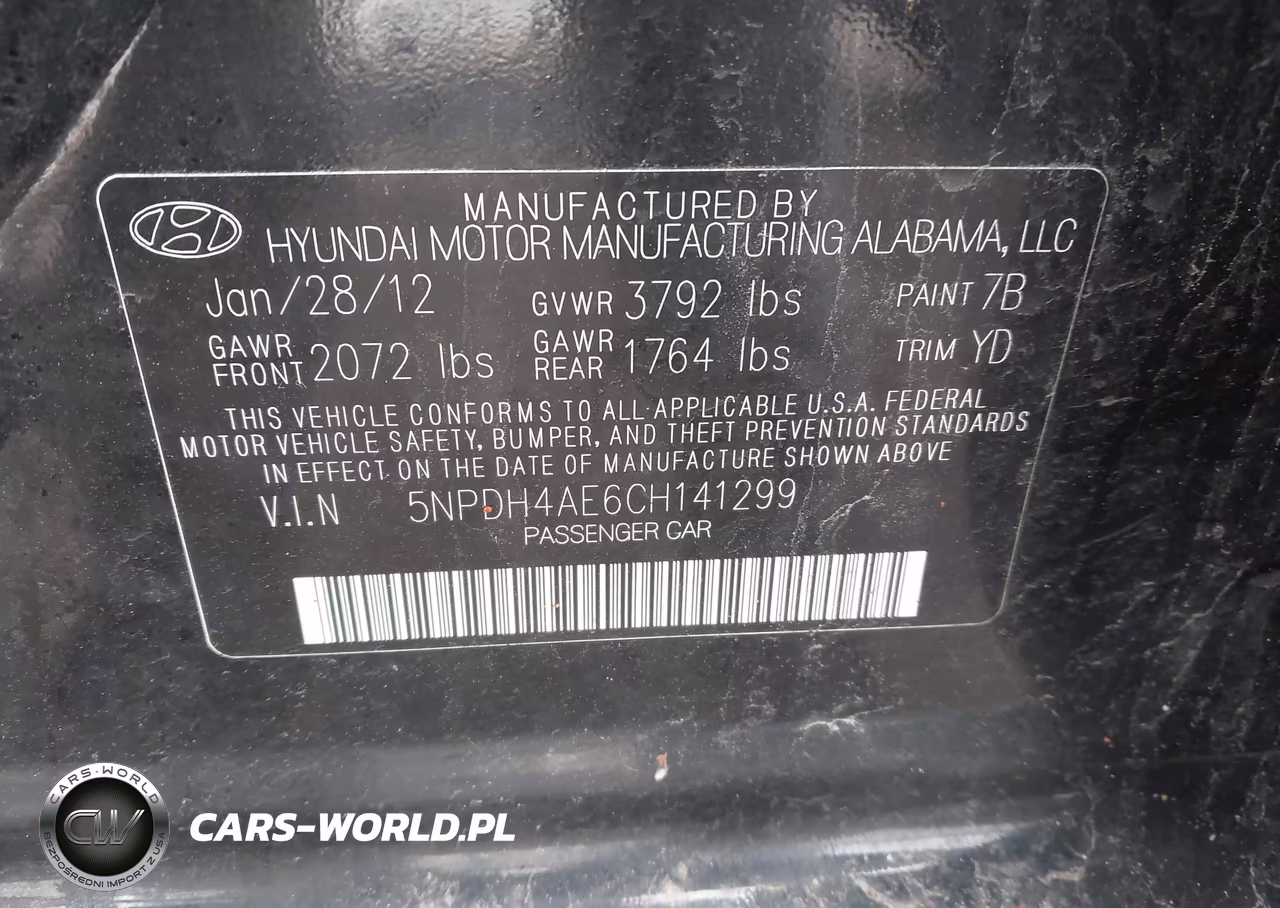 2012 Hyundai Elantra Limited VIN:5NPDH4AE6CH141299 - 9