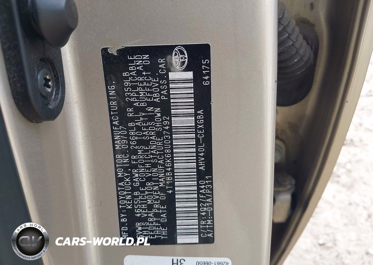 2008 Toyota Camry Hybrid VIN:4T1BB46K68U037492 - 9