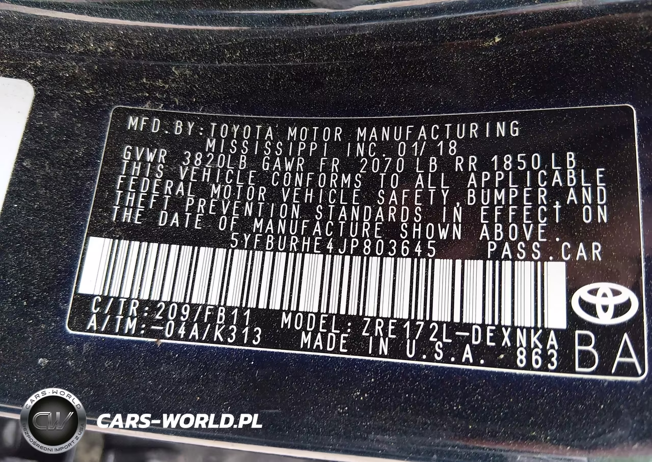 2018 Toyota Corolla Le VIN:5YFBURHE4JP803645 - 9