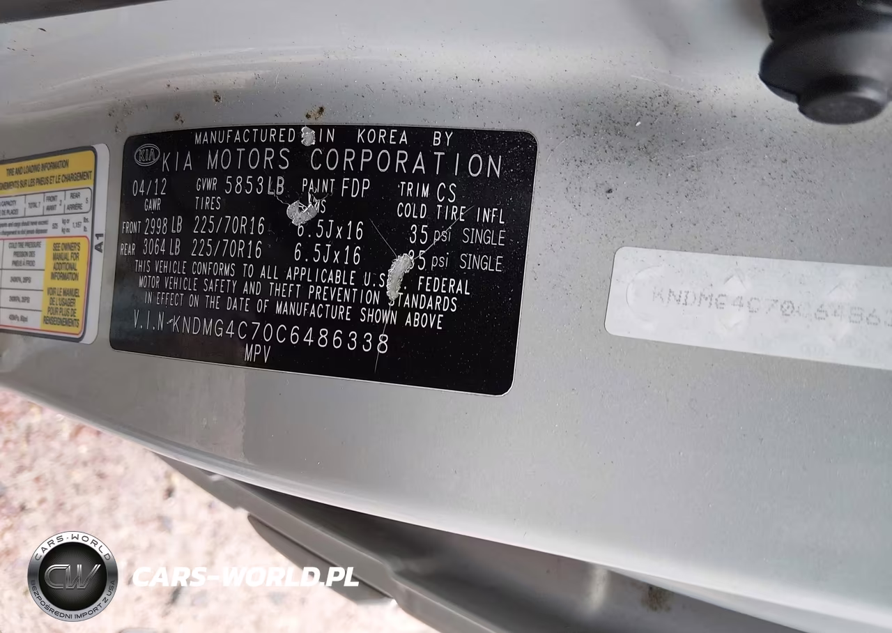 2012 Kia Sedona Lx VIN:KNDMG4C70C6486338 - 9