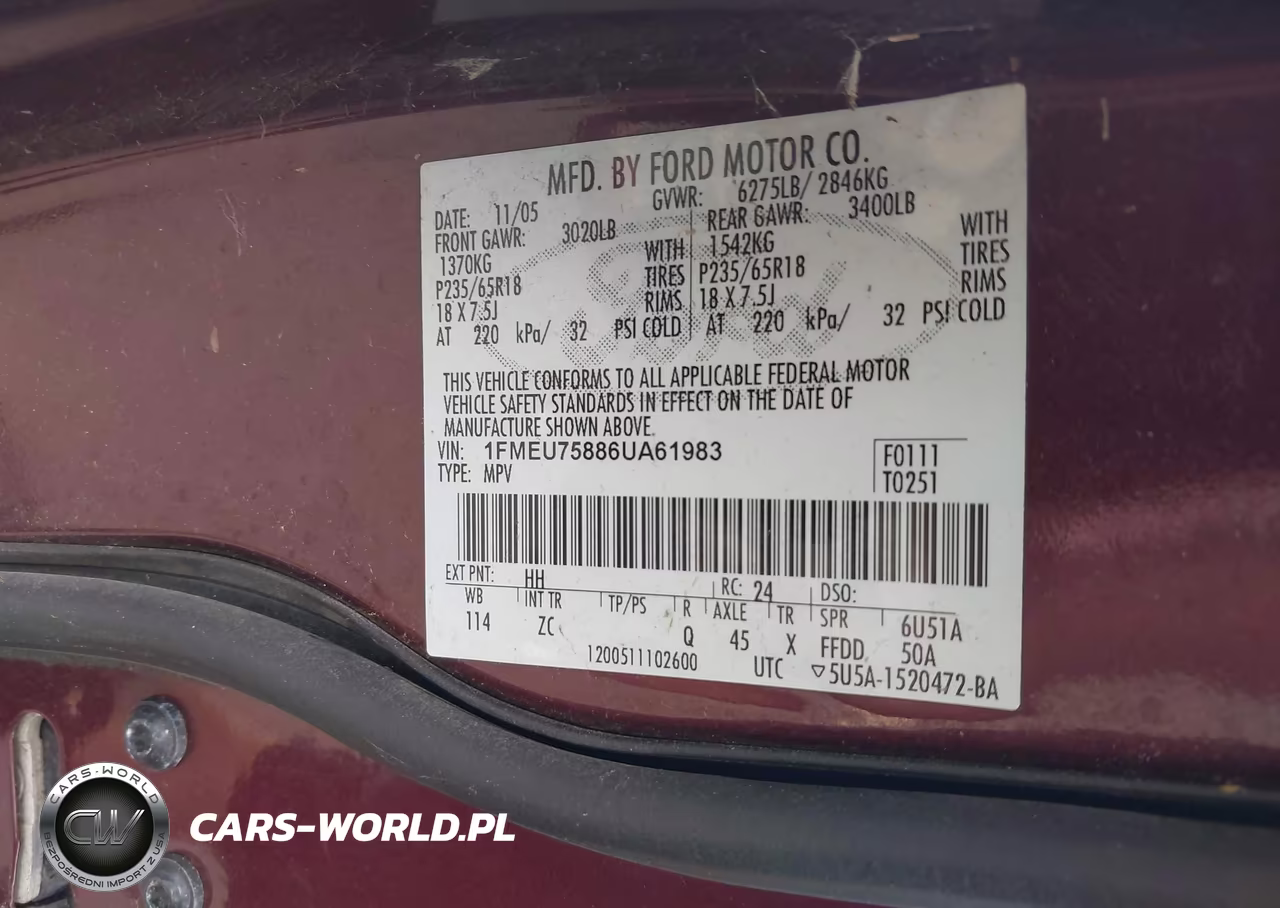 2006 Ford Explorer Limited VIN:1FMEU75886UA61983 - 9